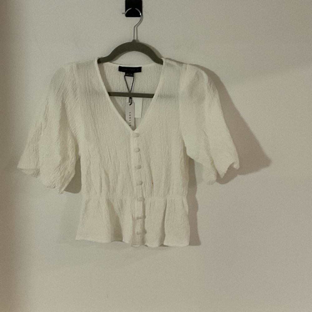 Sanctuary Cream Button-Up Blouse